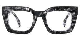Keisa Square Black Marble Glasses1