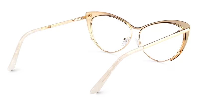 Ellen Cateye White Wire Frame Glasses and Eyeglasses5