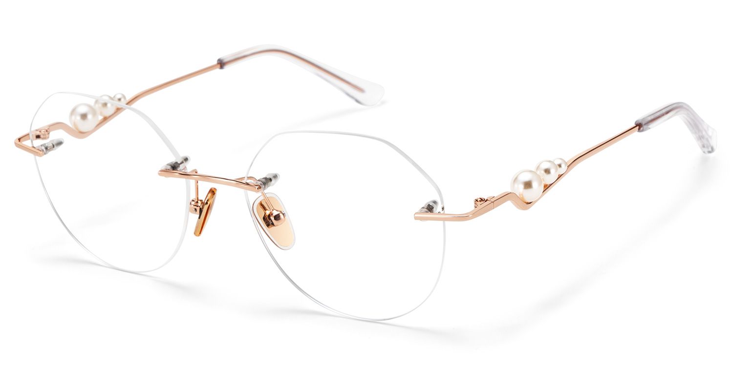 Wyatt Eyeglasses in Geometric Rose Gold Frame | ZEELOOL Canada4