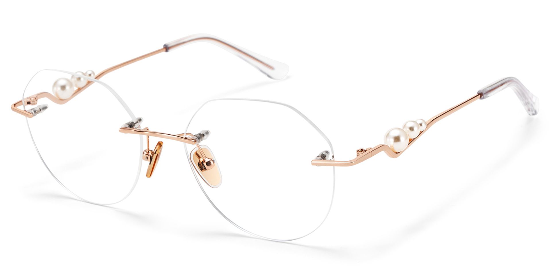 Wyatt Eyeglasses in Geometric Rose Gold Frame | ZEELOOL Canada4