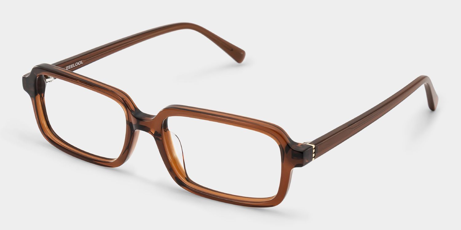 Danielle Walnut glasses - Brown Rectangle Frames | ZEELOOL4