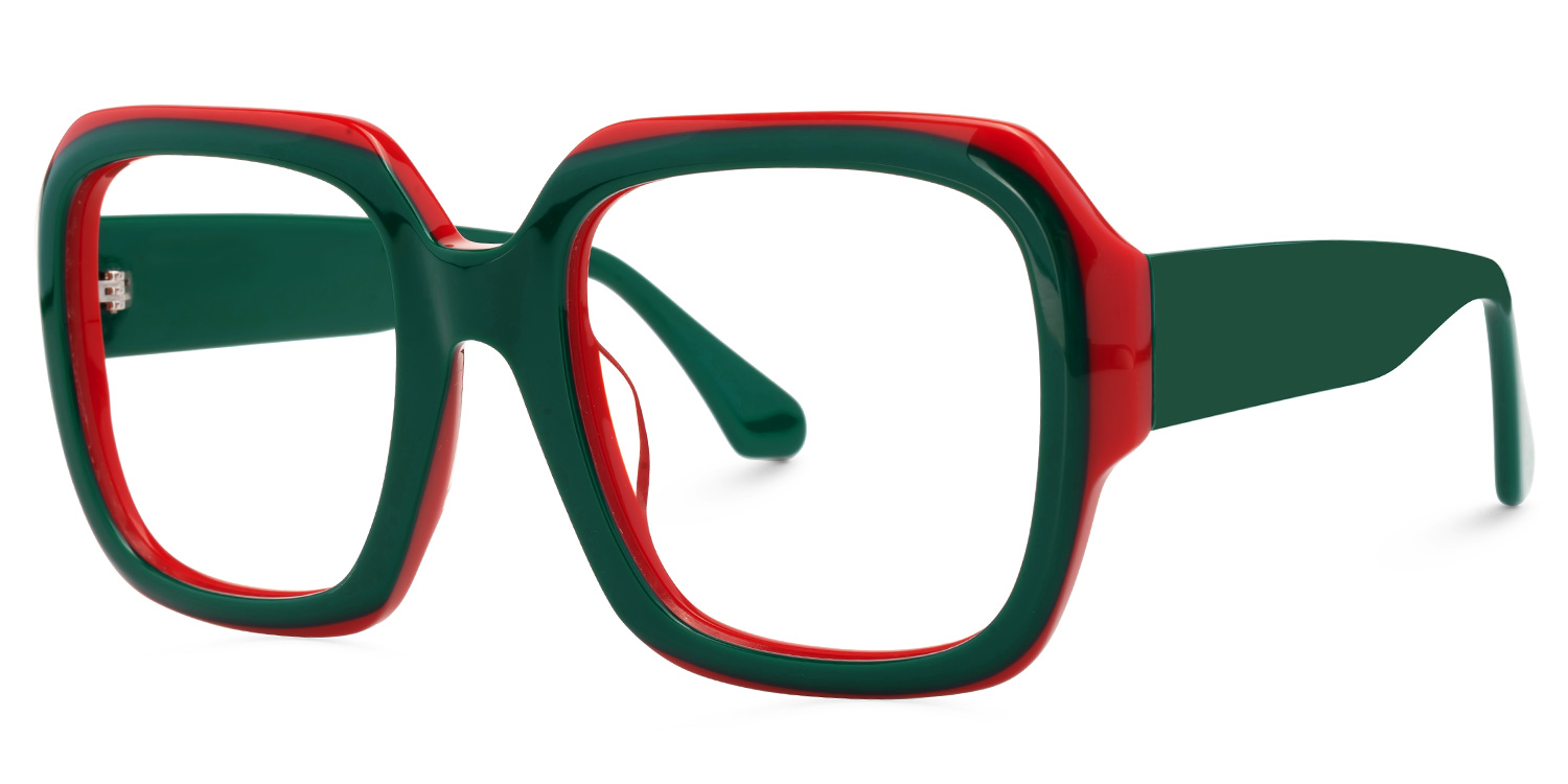 Katty Square Green Glasses1