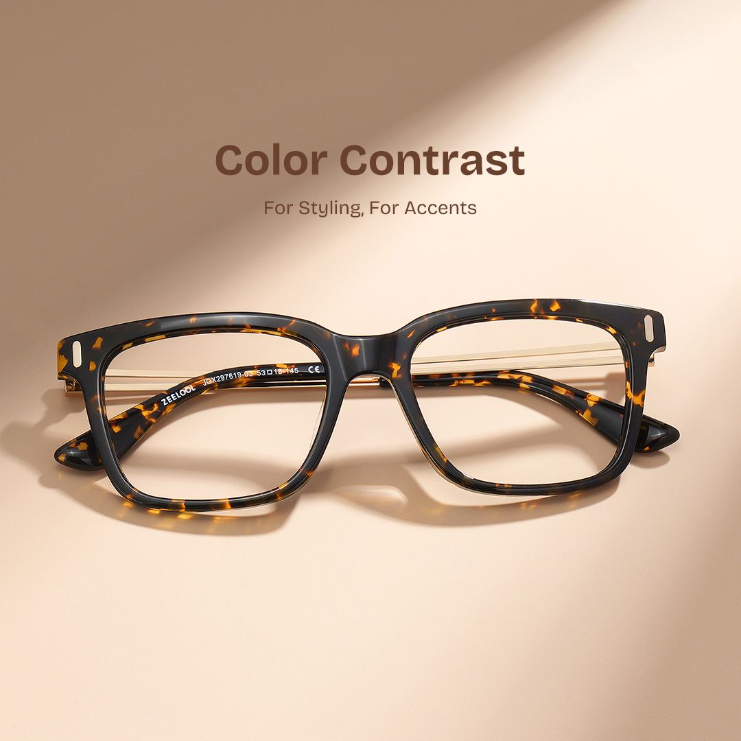 Axel Tortoise Frame Glasses with Rectangle Frame Online | ZEELOOL Canada0