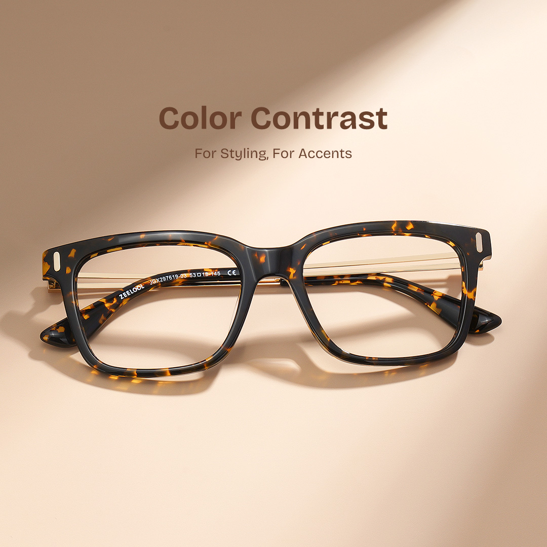 Axel Tortoise Frame Glasses with Rectangle Frame Online | ZEELOOL Canada0