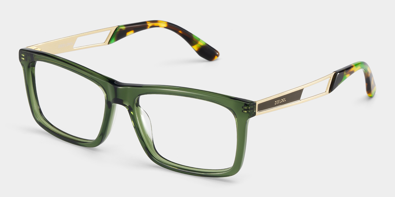 Morgan Rectangle Green Glasses3