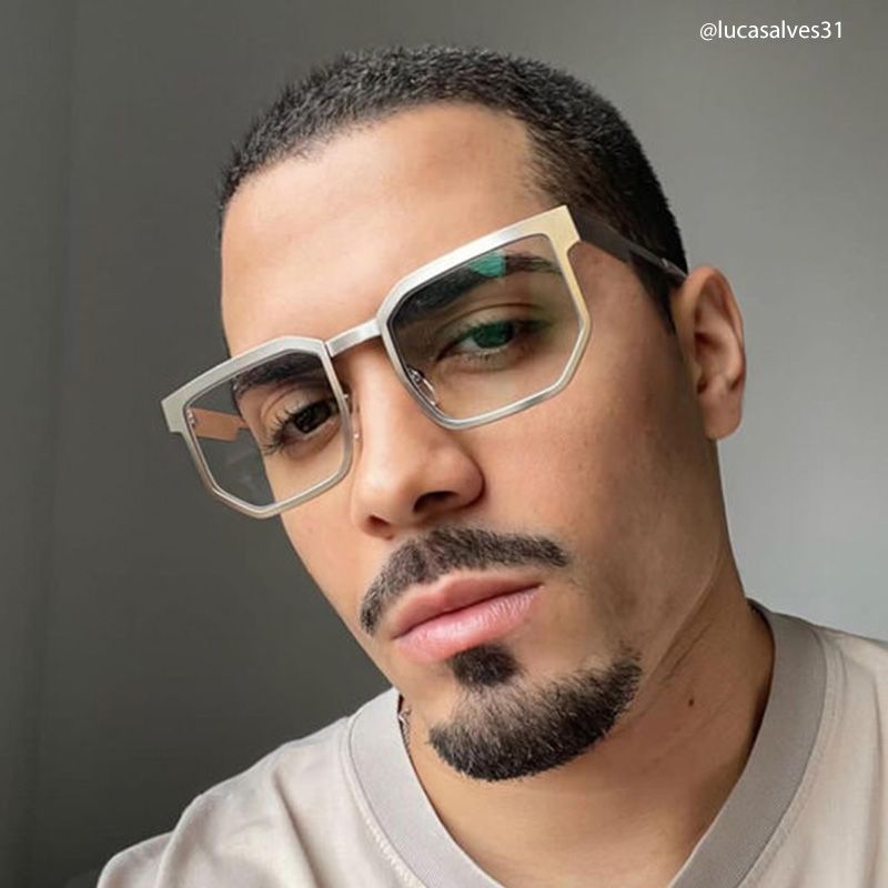 Barber Geometric Silver Eyeglasses and Glasses Frames6