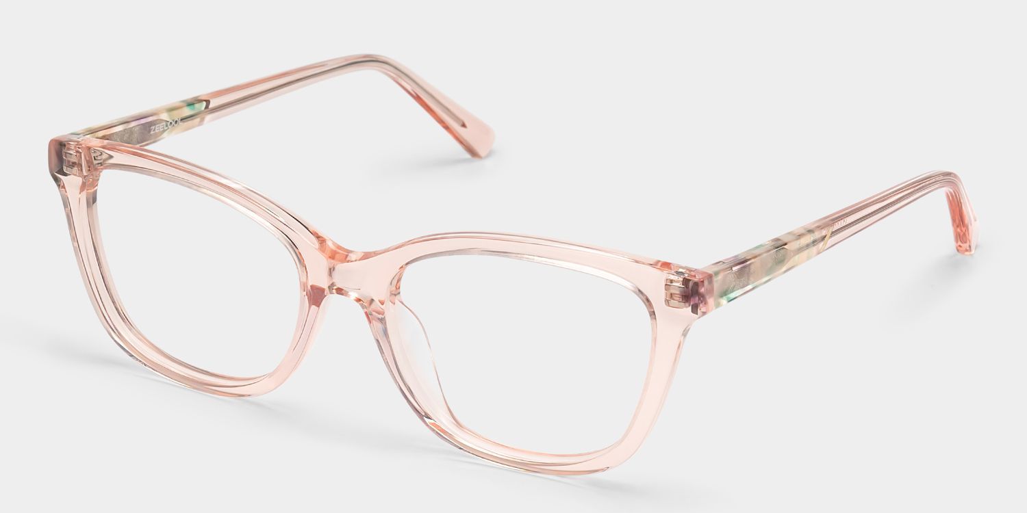 Cassia Pink Jentle Garden Rectangle Acetate Glasses | ZEELOOL3