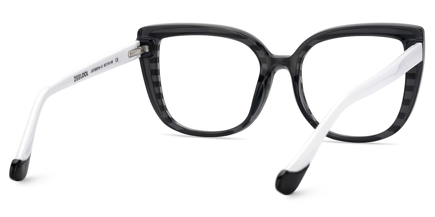 Fenn Cateye Black White Glasses5
