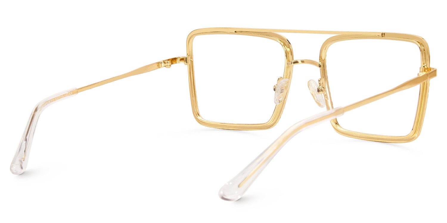 Diva Frame Glasses, Gold Glitter Sparkle Square Eyeglasses5