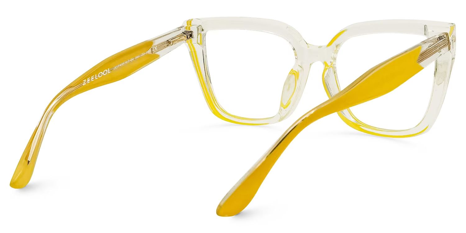 Mirta Square Yellow Glasses | ZEELOOL Canada3