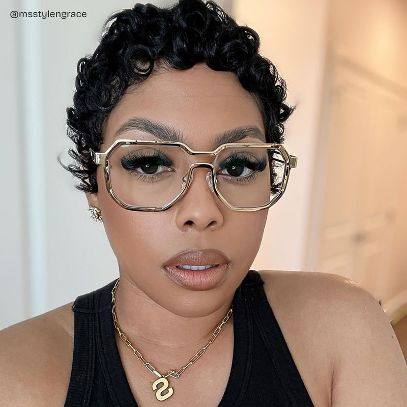 Hype Geometric Gold Glasses