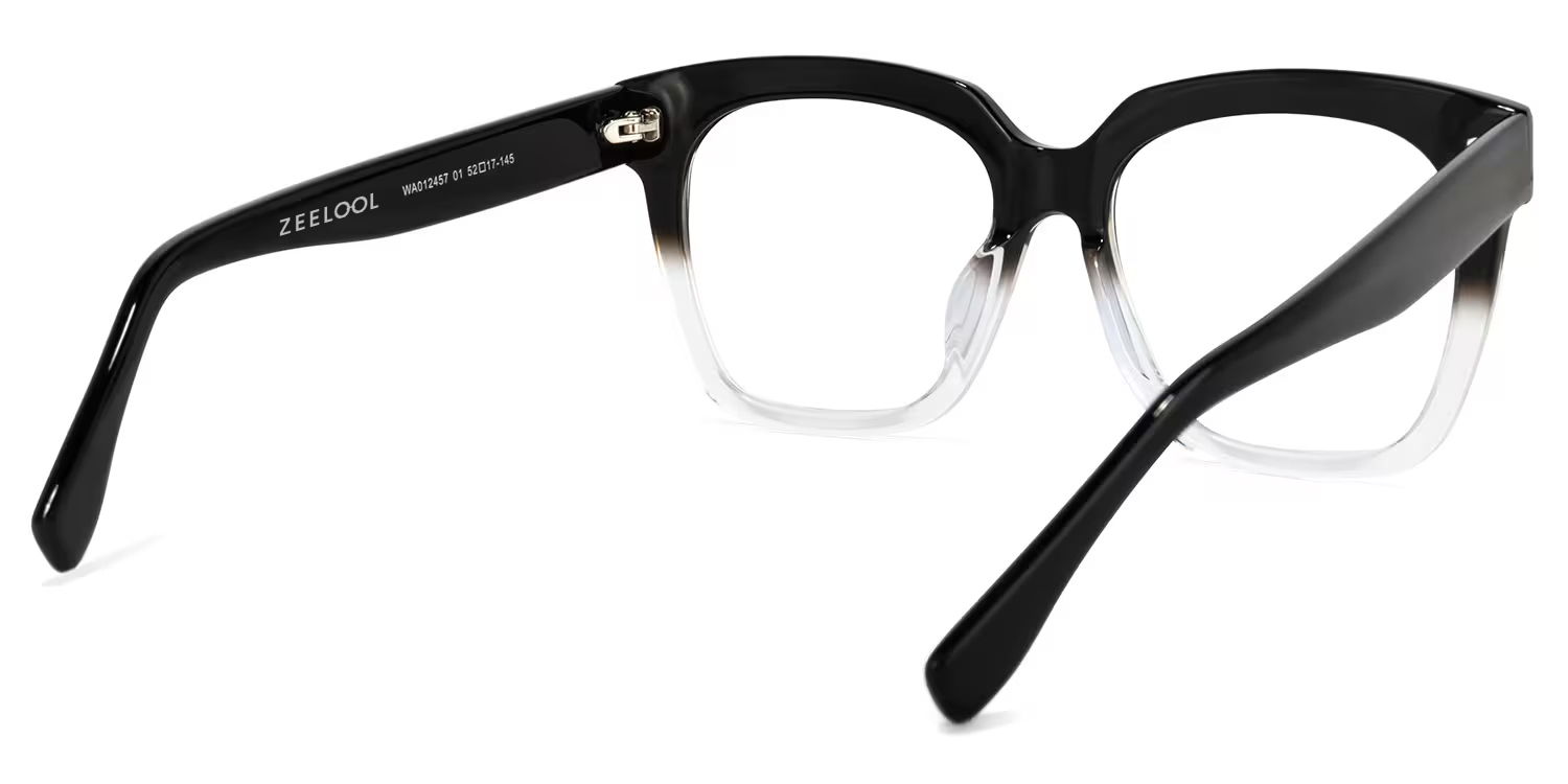 Xion Square Black to Clear Gradient Glasses4