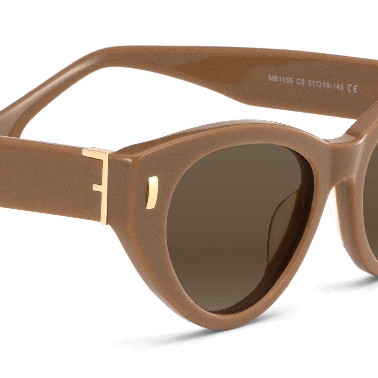 Azura Cat Eye Sunglasses with Acetate Brown Frames | ZEELOOL CA4