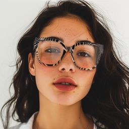 Reineke Square Zebra Print Glasses4