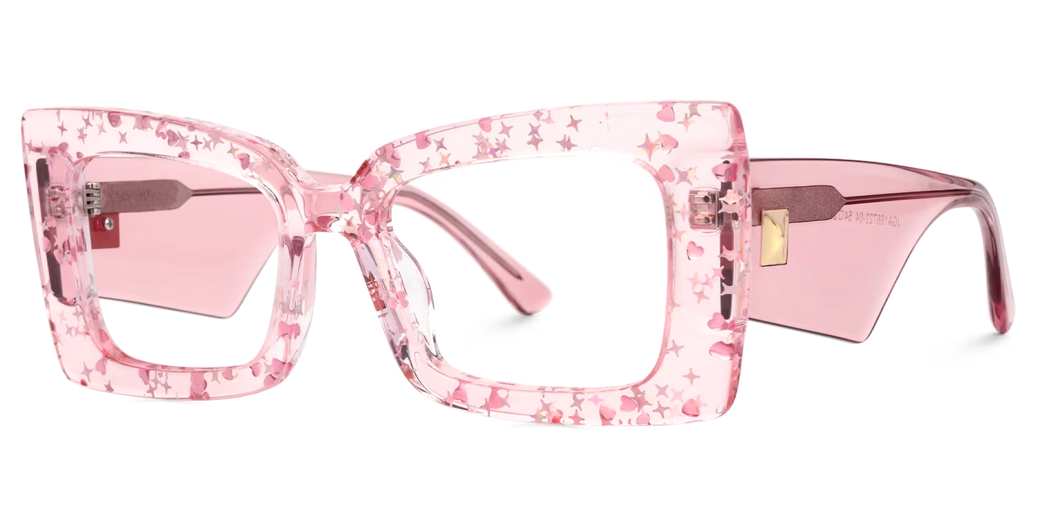 Mitia Rectangle Pink Glasses1