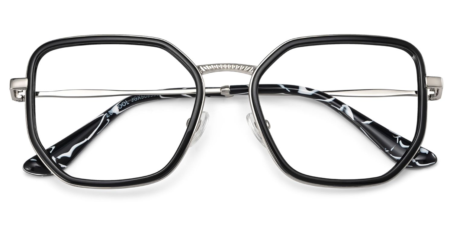 Levi Eyeglasses in Geometric Black Frame | Zeelool2