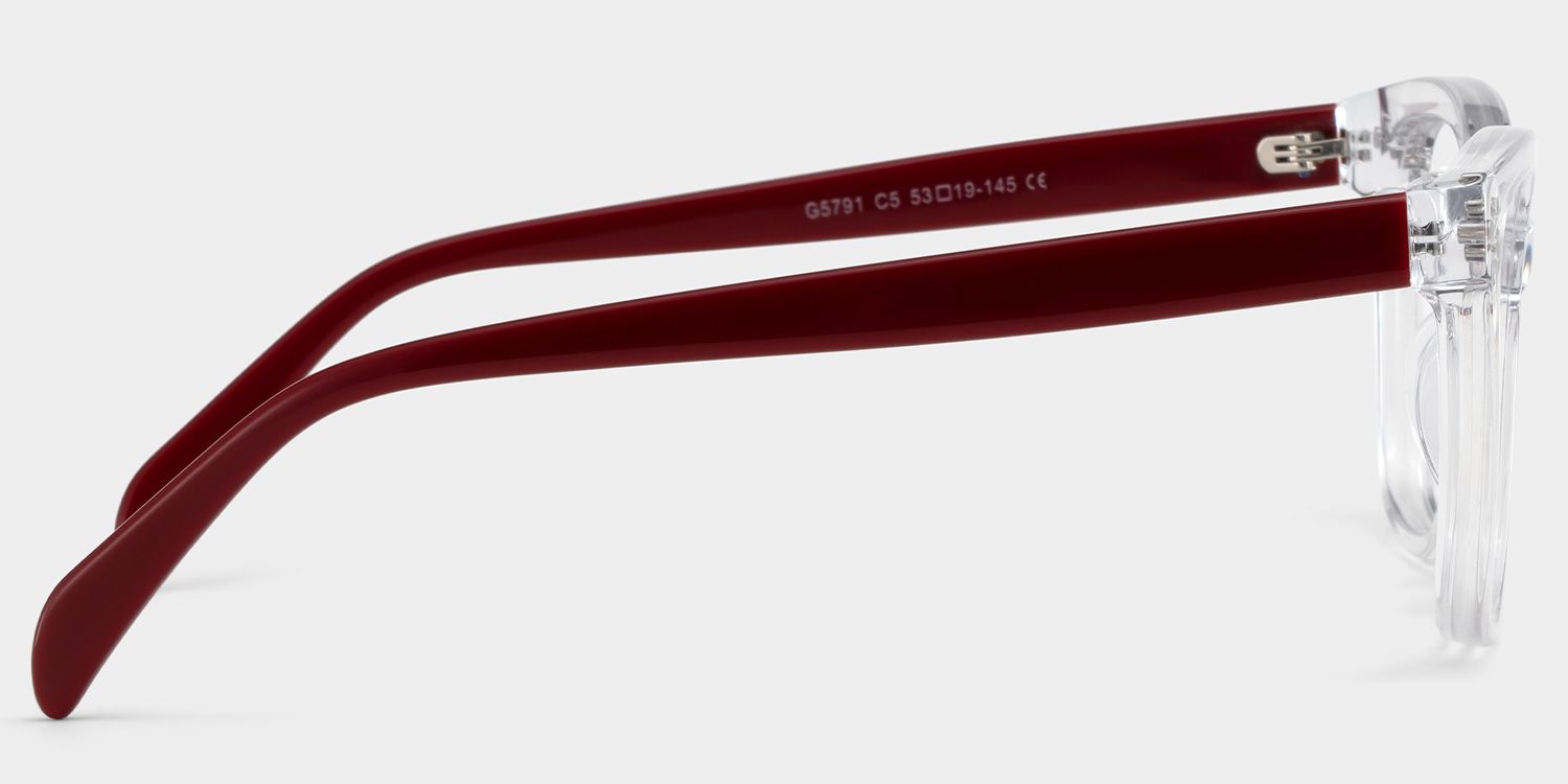 Scarlett Clear Red Frame Glasses with Square Frame Online | ZEELOOL Canada3