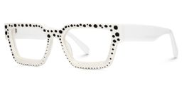 Gabriela Rectangle White Glasses1