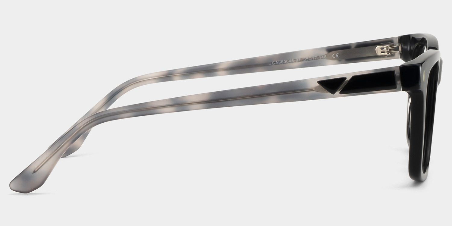 Travis Rectangle Black Glasses3