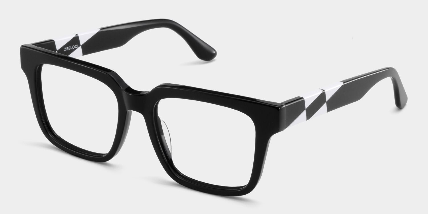 Harriet Square Black Frame Eyeglasses for Man| ZEELOOL Canada3