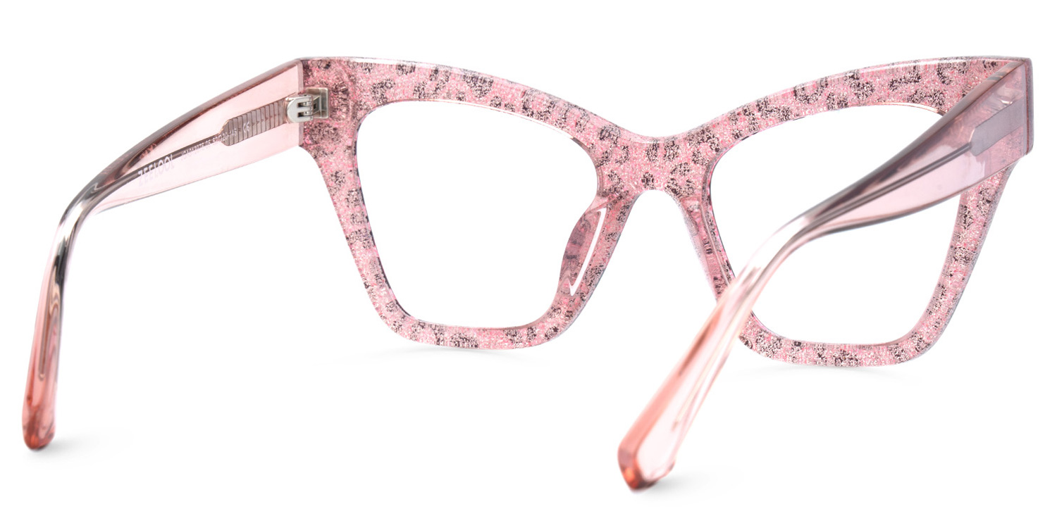 Designer Ansyah Cat Eye Pink Leopard Print Frame Glasses4