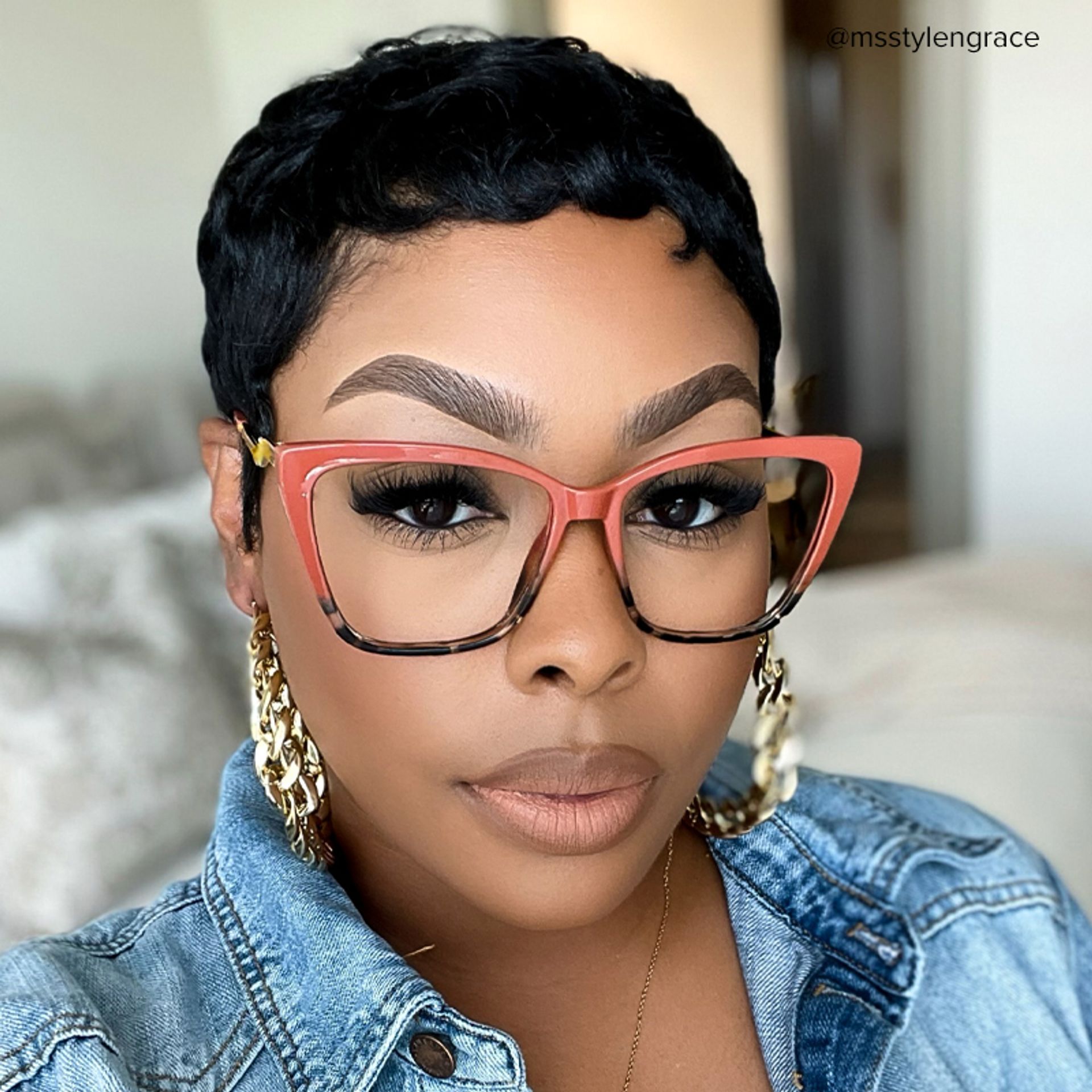 Awilda Cateye Orange Frame Glasses | ZEELOOL Canada4