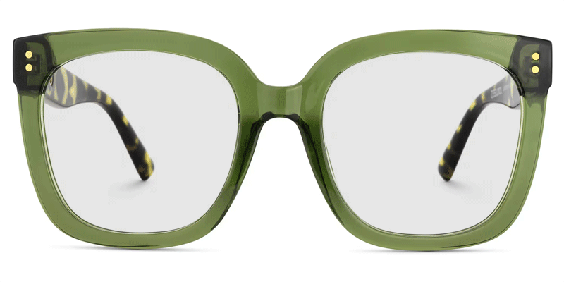 Ebony Square Green Tortoise Glasses1