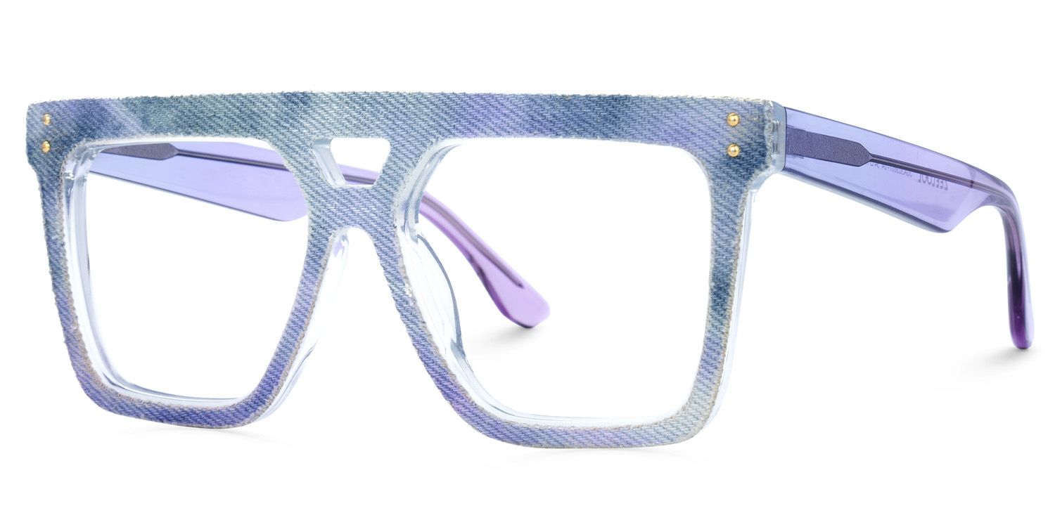 Rubin Blue Purple Denim Eyeglasses | ZEELOOL Canada1
