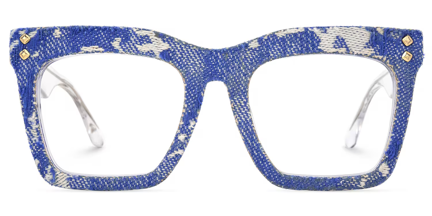 Porsha Square Dark Blue Glasses1
