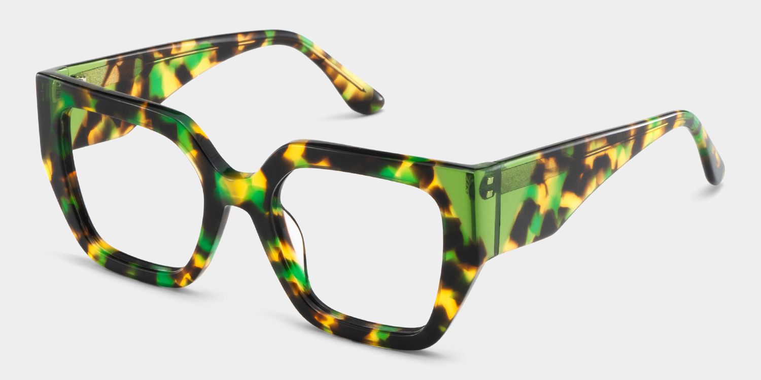 Viva Green Tortoise Frame Glasses with Square Frame Online | ZEELOOL Canada3