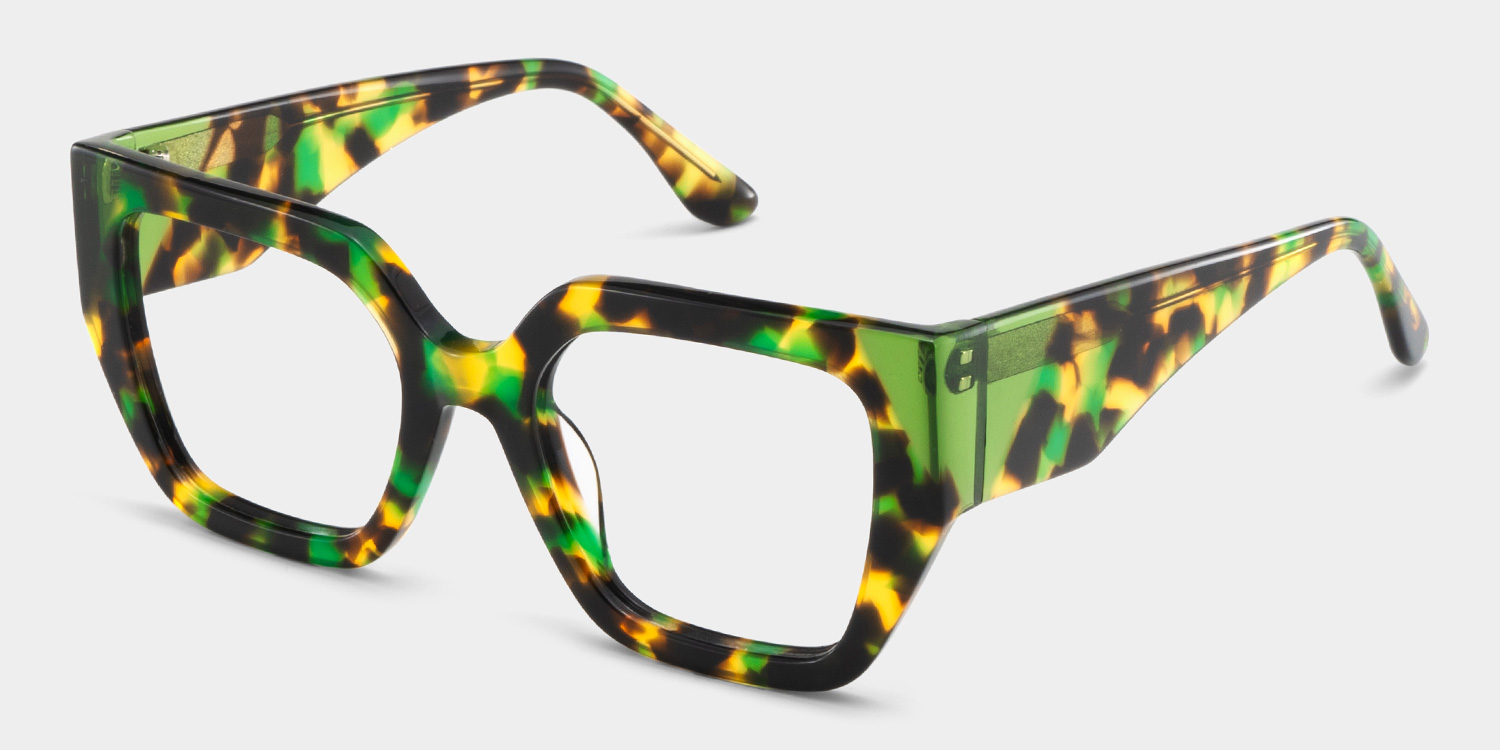 Viva Green Tortoise Frame Glasses with Square Frame Online | ZEELOOL Canada3