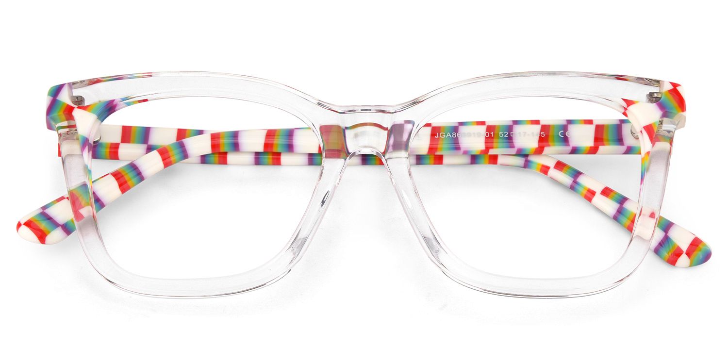 Square Clear Acetate Frame Eyeglasses | ZEELOOL Canada2