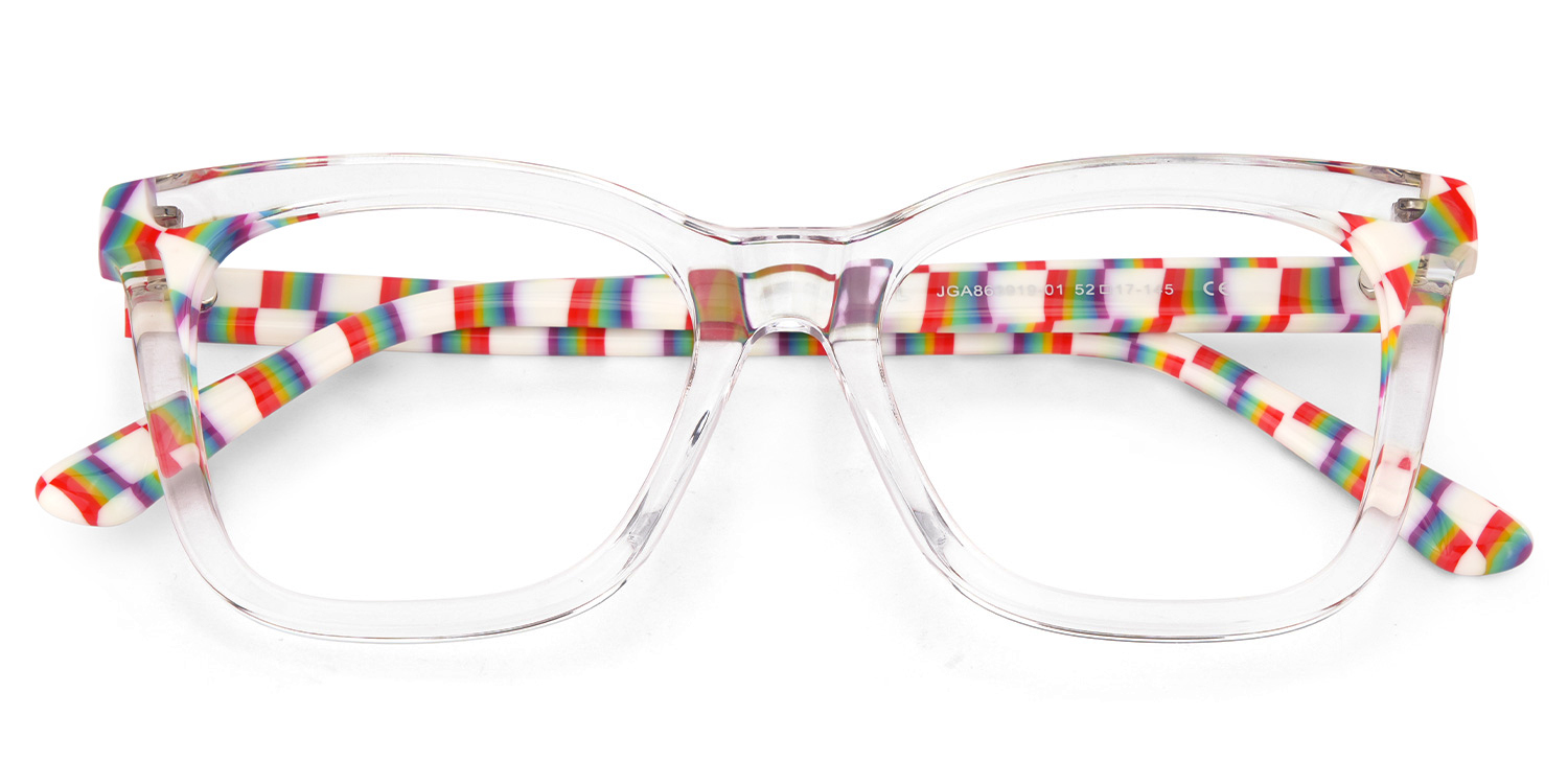 Square Clear Acetate Frame Eyeglasses | ZEELOOL Canada2