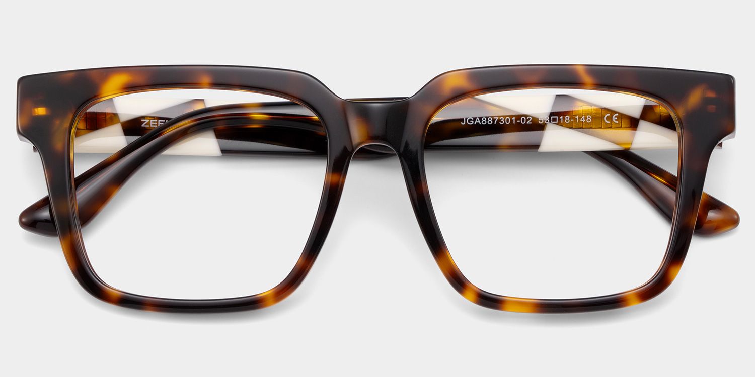 Harriet Square Tortoise Frame Eyeglasses for Man| ZEELOOL Canada2