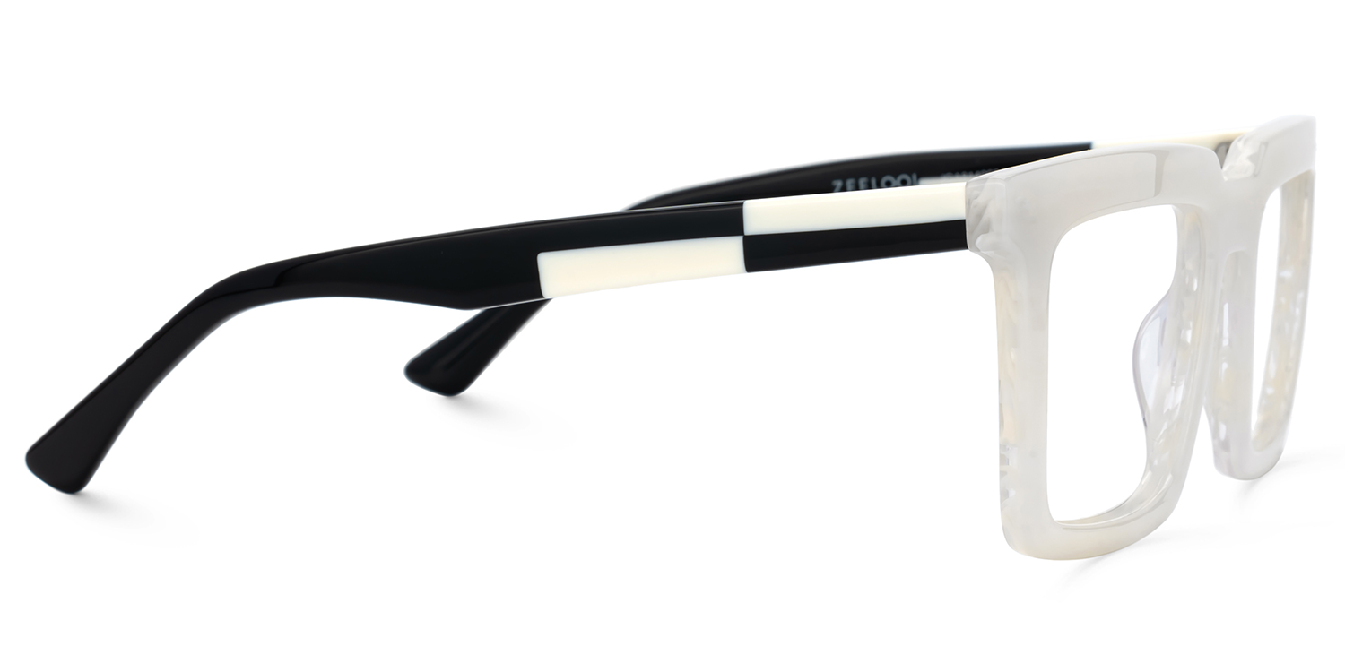 Leblanc Square White Acetate Glasses for Men | ZEELOOL Canada3