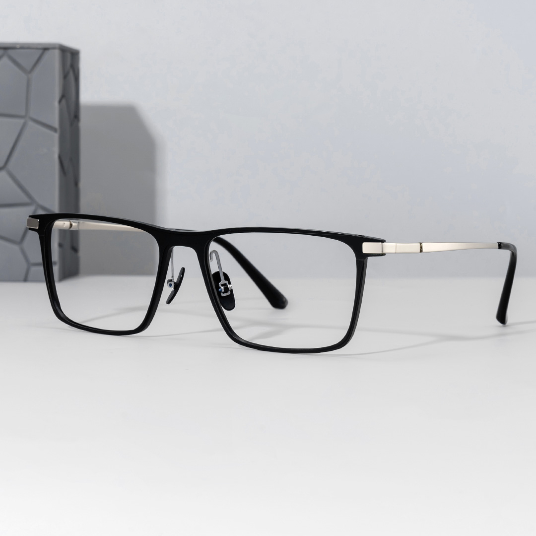ZEELOOL Lincoln Rectangle Black Glasses