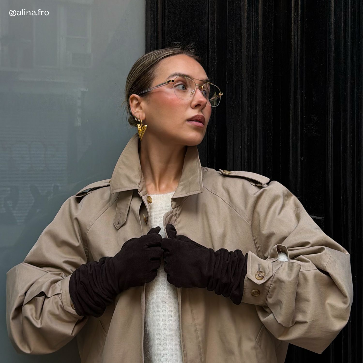 Emily Light Gold Frame Glasses with Aviator Frame Online | ZEELOOL7