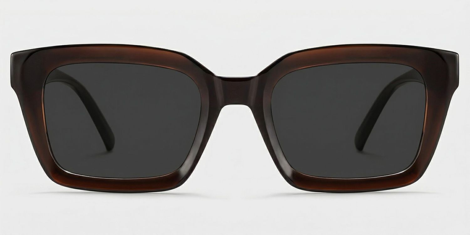 Marley Dark Brown Rectangle Polarized Sunglasses for Driving | ZEELOOL CA0