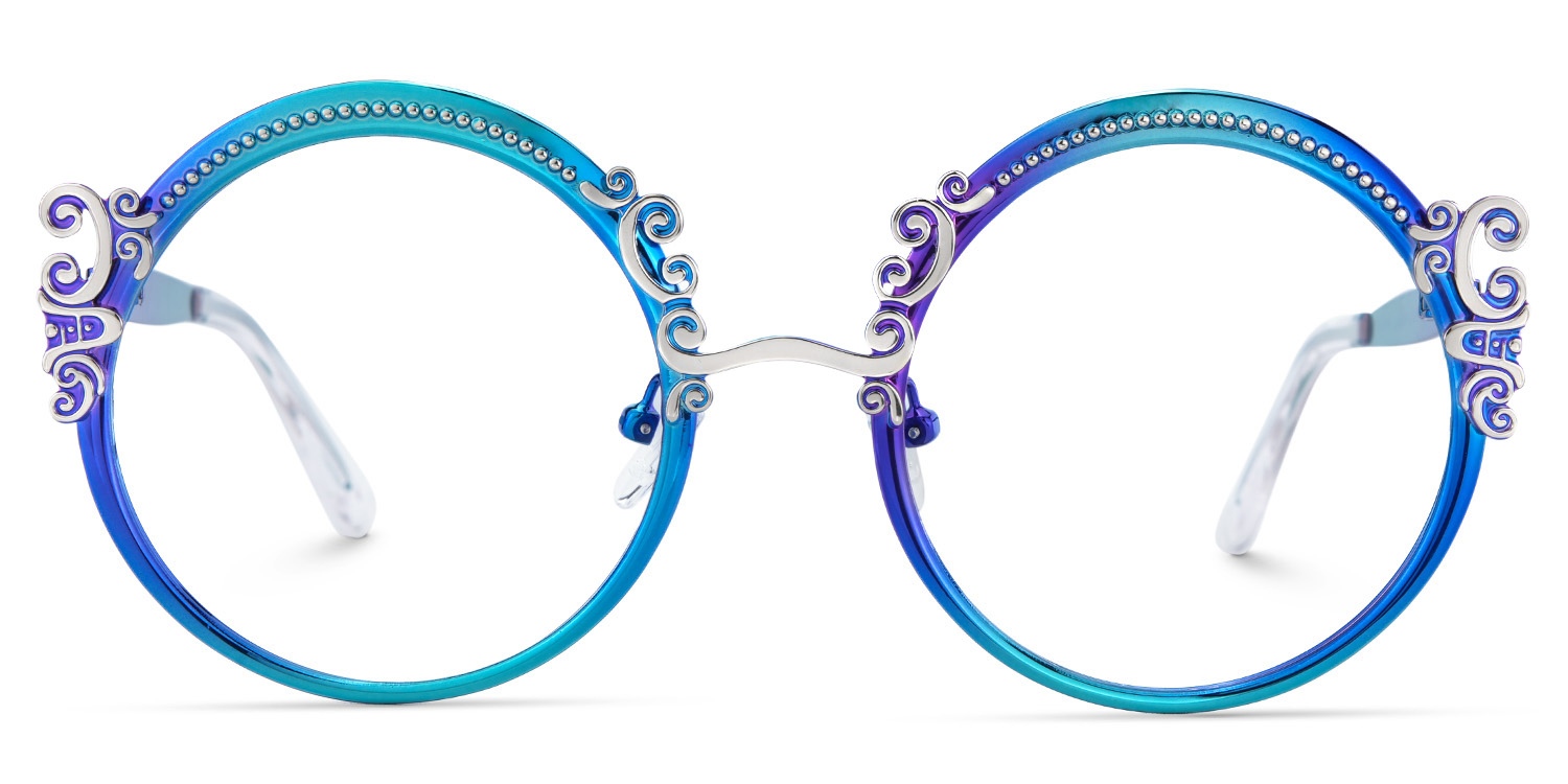 Nelida Round Blue Glasses1