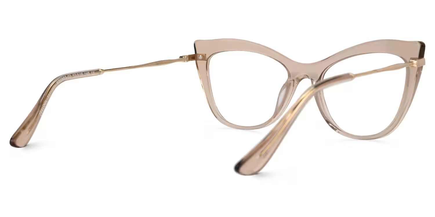 Indira Cat Eye Beige Glasses | ZEELOOL Canada3
