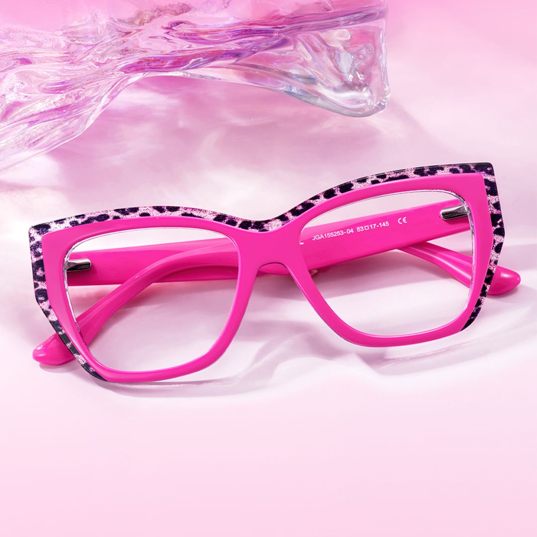 Thurman Hot Pink Glasses Frames with Butterfly Design0