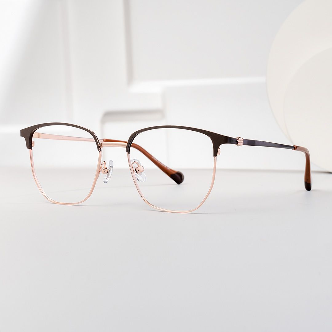 Gray Browline Glasses With High-quality Material0