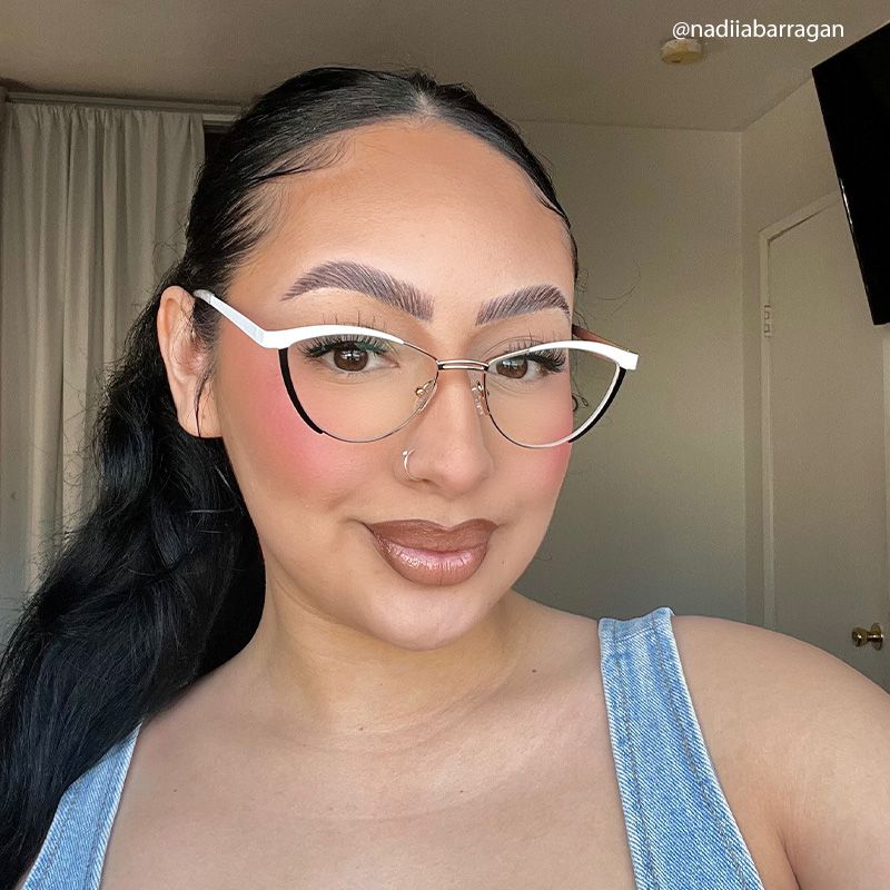 Sydney Cat Eye White Frame Glasses | ZEELOOL Canada7