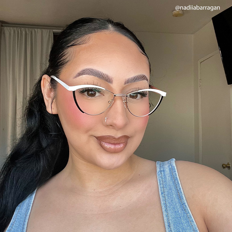 Sydney Cat Eye White Glasses7