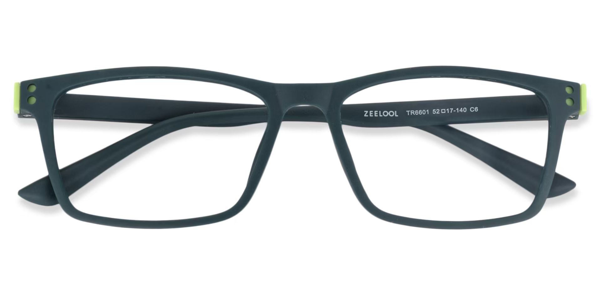 Cheche Rectangle Eyeglasses with Dark Green Frames3