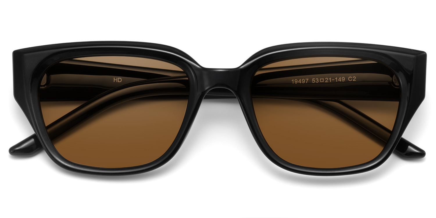 ZEELOOL Serene Cat Eye Black Crystal Polarized Sunglasses