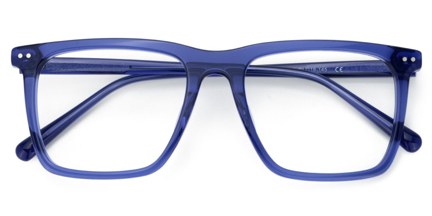 Men's Blue Frame Glasses With Square Shape1