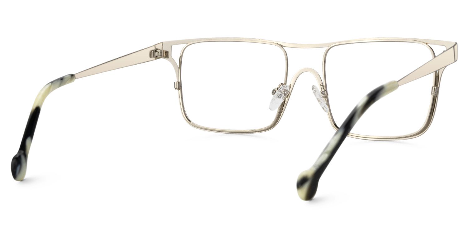 Nova Wide Matte Gold Glasses with Rectangle Frames | ZEELOOL Canada2