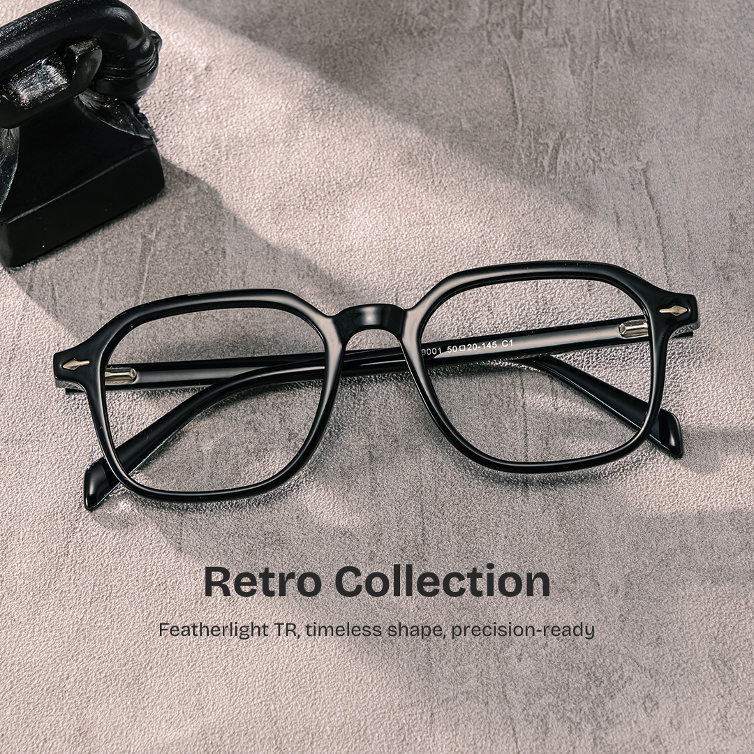 Josh Black Frame Glasses with Rectangle Frame Online | ZEELOOL0