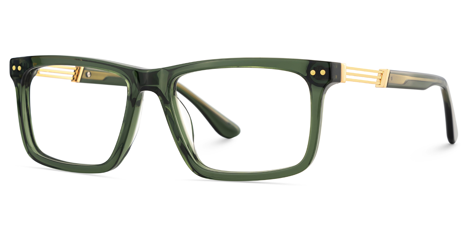 Emerson Eyeglasses in Rectangle Green Frame | ZEELOOL Canada3